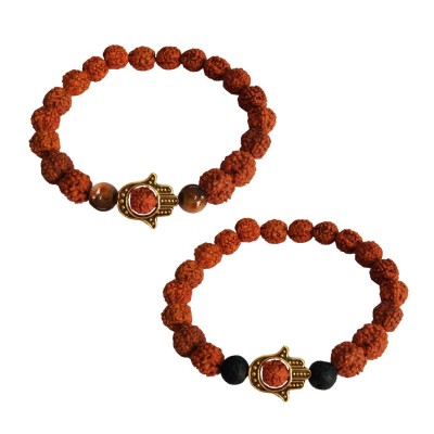 Hamsa Hand Rudraksha Beads Bracelet Combo